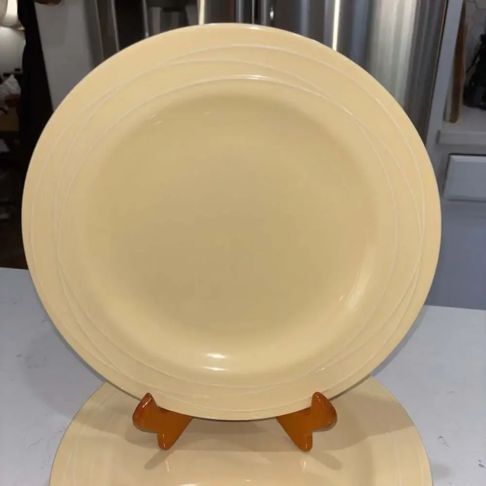 Pottery Barn Spiral Yellow 11” Dinner Plates Set of 6